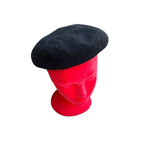 Headline Black German Wool Blend Beret Size Small - Picture 2 of 8